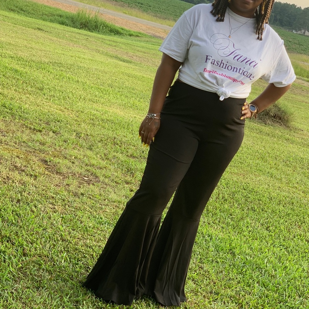 Black bell bottom pants